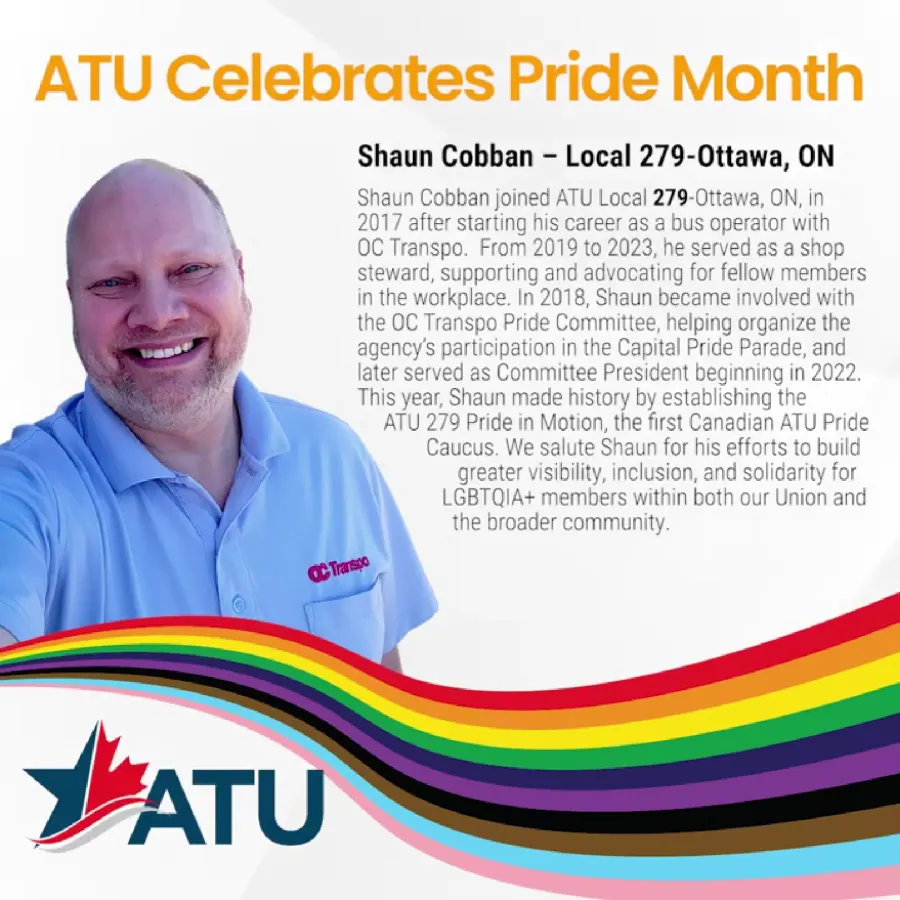 ATU Celebrates Pride Month Shaun Cobban